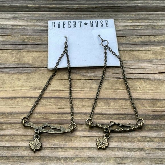 Robert Rose Women Necklace Vintage Style Bronze Tone Drop Down Earrings Jewelry - Picture 6 of 8